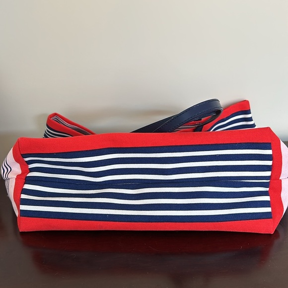 Kate Spade like new shopper book tote fits laptop red white blue - Picture 7 of 11